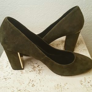 Sole Society Olive Green Suede Heels Sz 11